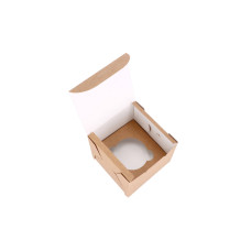 Kuppikakkurasia yhdelle kuppikakulle mittatilaustyönä tehdyllä sisäkkeellä 100x100x90 mm Ruskea (10 kpl)