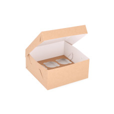 Kuppikakkurasia 6 kuppikakulle mittatilaustyönä tehdyllä sisäkkeellä 150x150x100 mm Ruskea (10 kpl)