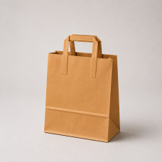 Paperikassi litteillä kahvoilla, kraft-paperia, 260x120x350 mm, ruskea (250-kpl)