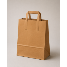 Paperikassi litteillä kahvoilla, kraft-paperia, 320x120x410 mm, ruskea (250-kpl)
