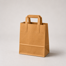 Paperikassi litteillä kahvoilla, kraft-paperia, 220x100x280 mm, ruskea (250-kpl)