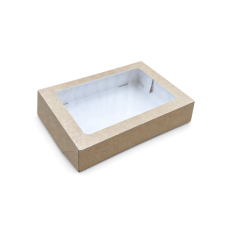 Quick Cake Box 260x190x60 mm  ikkuna – luonnollisen ruskea (15 kpl)