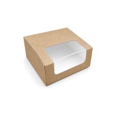 Quick Cake Box 132x132x66 mm  ikkuna – luonnollisen ruskea (25 kpl)