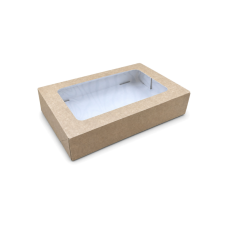 Quick Cake Box 190x130x50 mm  ikkuna – luonnollisen ruskea (15 kpl)
