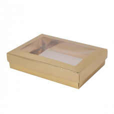 Ikkuna-kannellinen laatikko Sober 159x112x32 mm kulta (100-kpl)