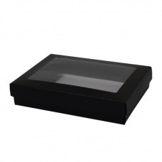 Ikkuna-kannellinen laatikko Sober 159x112x32 mm musta (100-kpl)