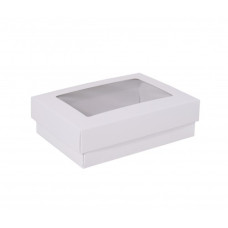 Ikkuna-kannellinen laatikko Sober 112x82x32 mm valkoinen (100-kpl)
