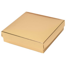 Kannellinen laatikko Sober 125x125x32 mm kulta (100-kpl)