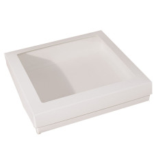Ikkuna-kannellinen laatikko Sober 125x125x32 mm valkoinen (100-kpl)