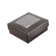 Ikkuna-kannellinen laatikko Sober 78x82x32 mm musta (100-kpl)
