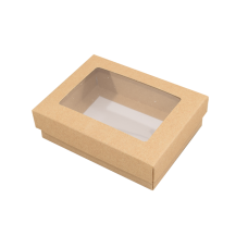 Ikkuna-kannellinen laatikko Sober 112x82x25 mm ruskea luonto (100-kpl)