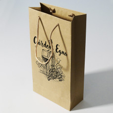 Luksuspullokassi omalla painatuksella 200x90x380mm luonnonruskea (100 kpl pakkaus)