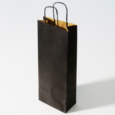 Pullopussi kierretyillä kahvoilla 150x80x395 mm musta (25-kpl)