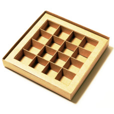 Praline-sisäke kehyksellä 160x160x19 mm ruskea luonto pahvissa (100 kpl)