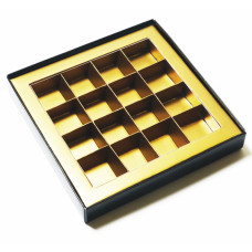 Praline-sisäke kehyksellä 160x160x19 mm kultaa (100 kpl)