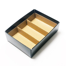 Praliini lisäosa lokeroilla 112x82x19 mm luonnonruskeaa pahvia (100 kpl)