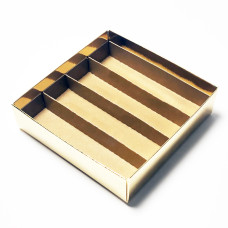 Praliini lisäosa lokeroilla 125x125x19 mm luonnonruskeaa pahvia (100 kpl)