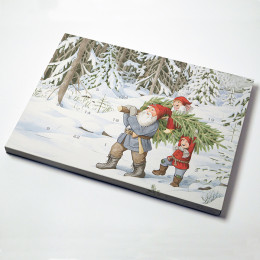 Adventtikalenteri joulupukki ja joulukuusi 420x310x26 mm (25kpl)